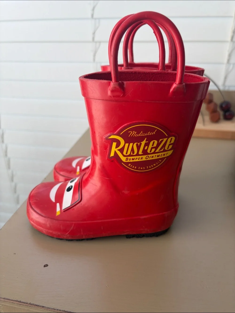 Red Lightning McQueen Kids Rain Boots - Cars toddler 7